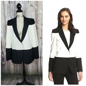 Peace of Cloth Colorblock Black Button Blazer